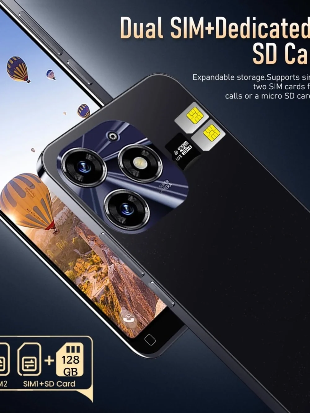 3G Mobile Phone, 5.0'' Screen, Android 9.0 OS,16GB ROM (SD to 128GB), Dual SIM D